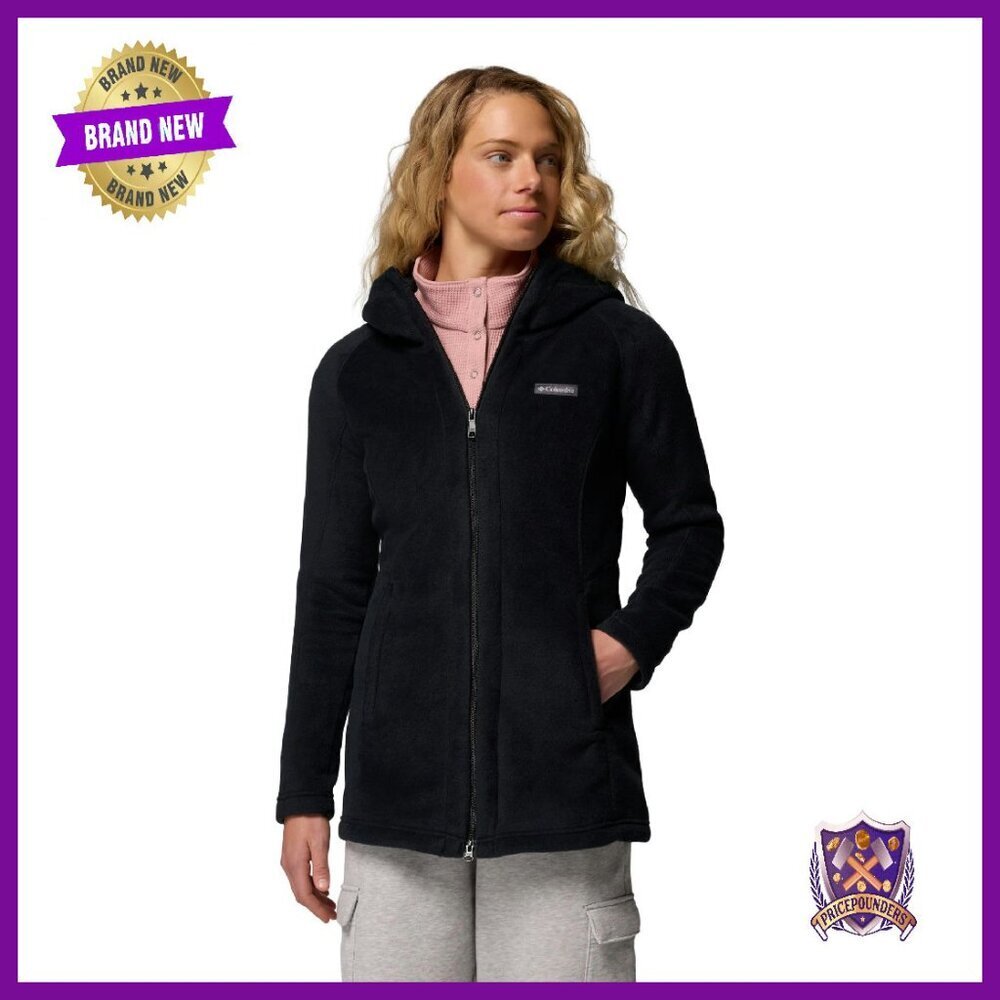 Women's Fleece Hoodie Long Sleeve Zippered Pockets Cozy Winter Jacket